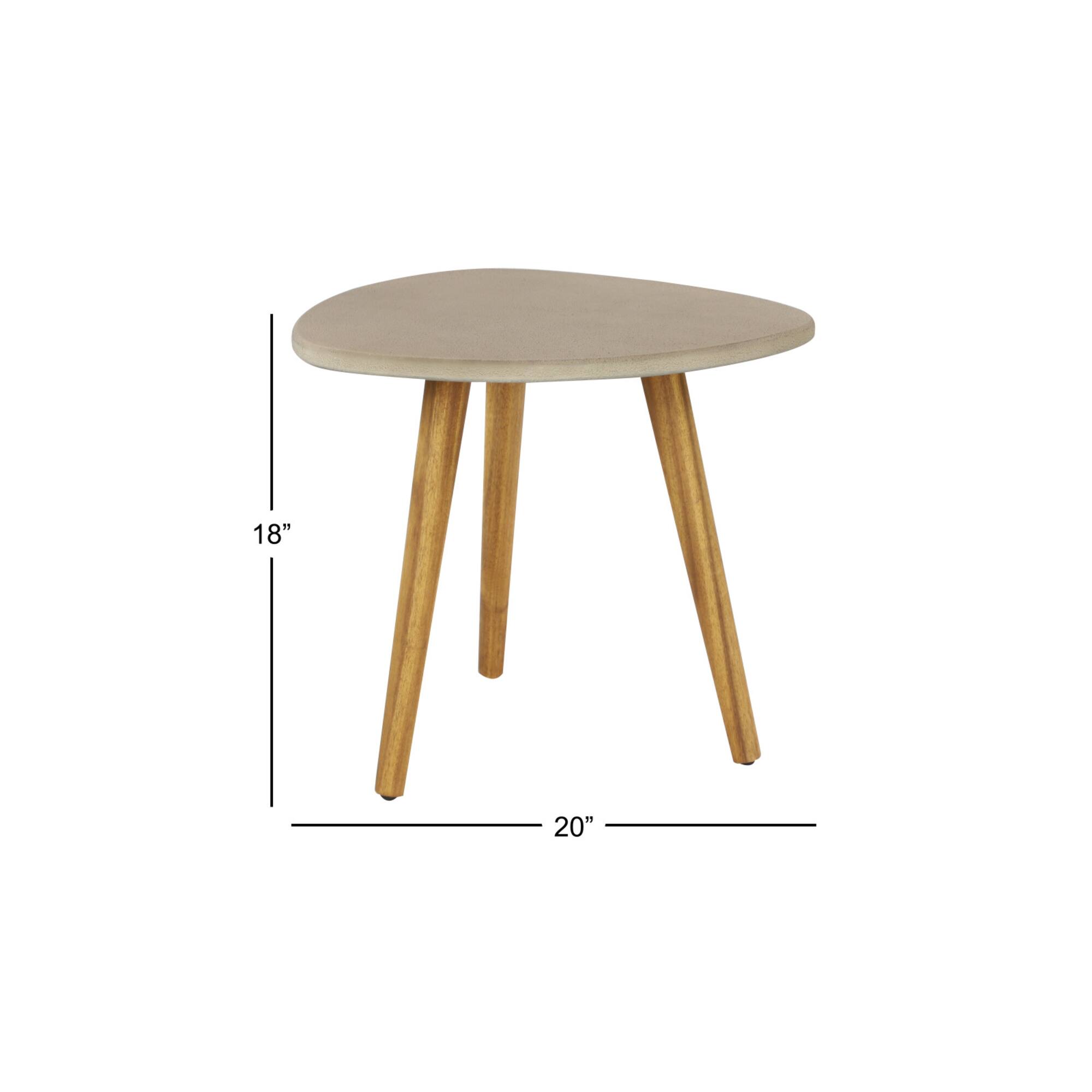 20" Gray Modern Outdoor Accent Table